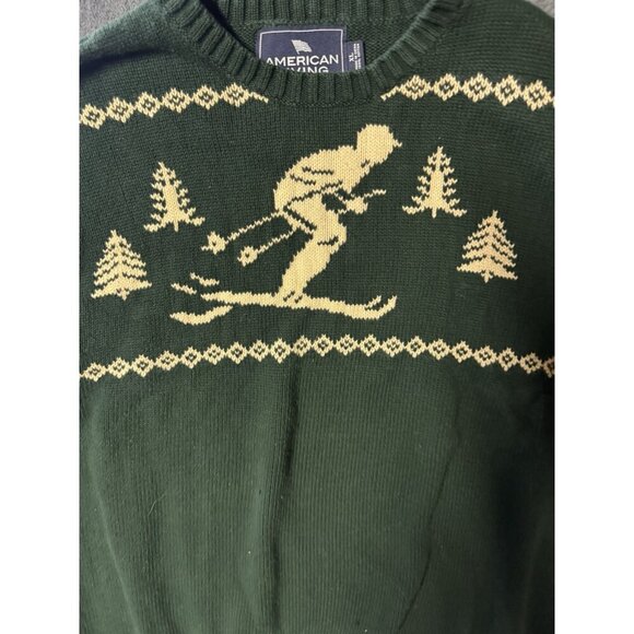Vtg American Living by Ralph Lauren Sweater Green Ski Outdoors Mens Size Xl - Picture 1 of 5